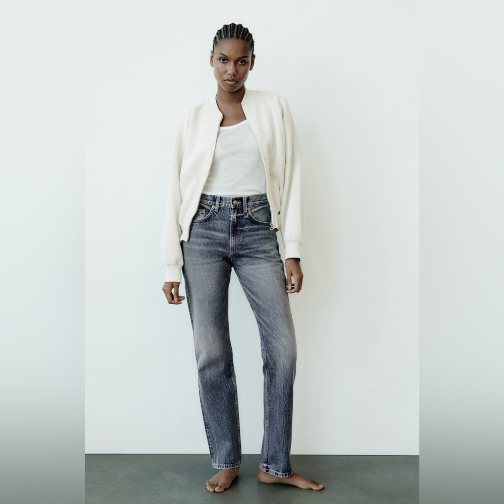 Zara TRF high rise straight leg